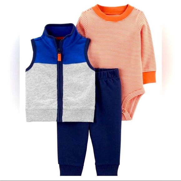 NWT Carter's Baby Boy 3 Piece Shirt Vest Pants Set 24 Months - Picture 1 of 4